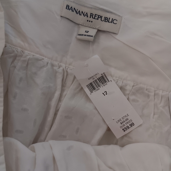 Banana Republic Eyelet Detailed White Side Zip Skirt Size 12 NWT - Picture 5 of 6